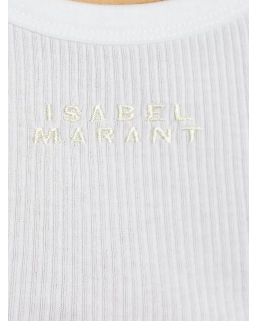 Canotta Thea Con Logo Ricamato di Isabel Marant in White