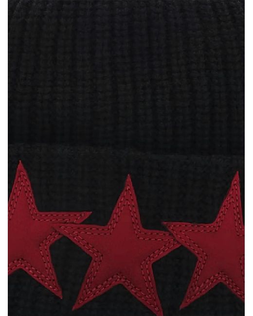 Chrome Hearts Black Sludge Star-Patch Beanie Hat for men