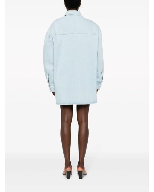 Nanushka Blue Beaux Sun-Bleached Denim Shirt