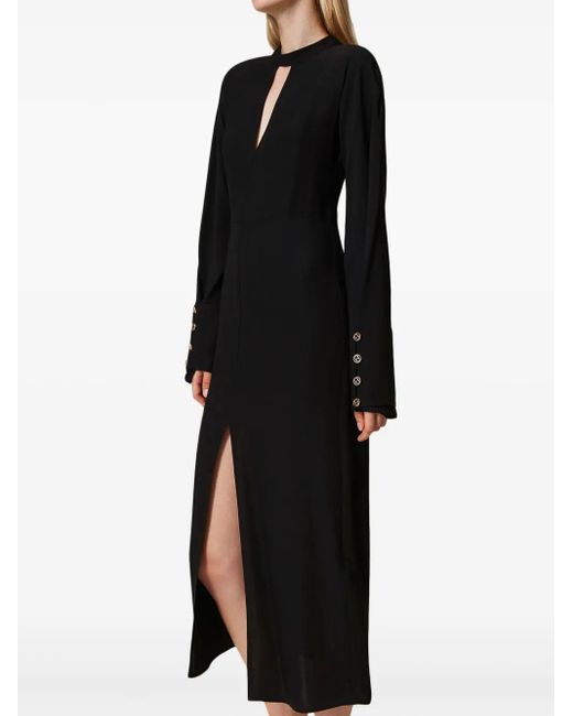 Twinset Georgette Midi-Jurk in het Black