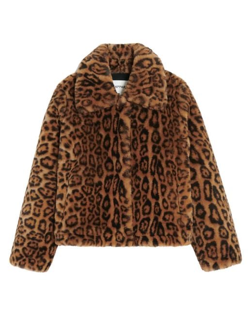 Apparis Brown Jacke Aus Recyceltem Polyester Mit Leoparden-Print