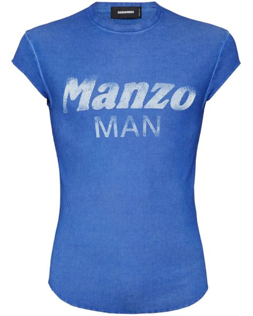 メンズ DSquared² プリント Tシャツ Blue
