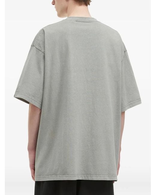 Alpha Industries Gray Embroidered-Logo Cotton T-Shirt for men