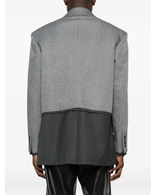 Feng Chen Wang Gray Two-Tone Single-Breasted Blazer for men