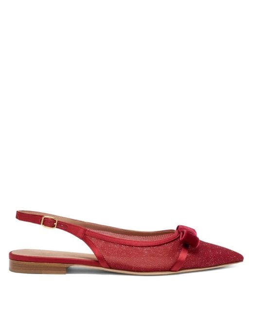 Malone Souliers Red Jama Slingback Flat Pumps