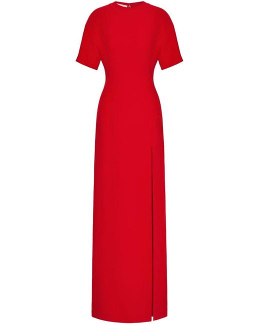 Robe longue Cady Couture en soie Valentino Garavani en coloris Red