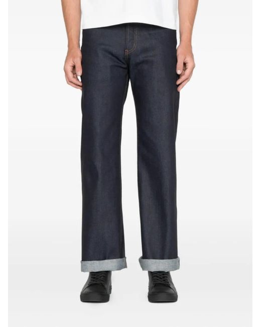 Naked & Famous Blue Strong Guy Cuffed Jeans for men