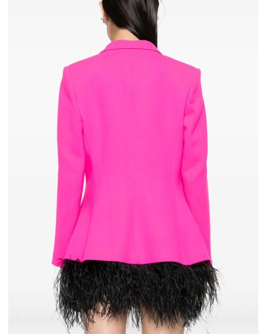 Styland Pink Double-Breasted Wool Blazer