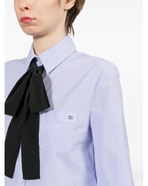 Valentino Garavani Blue Bead-Embellished Shirt