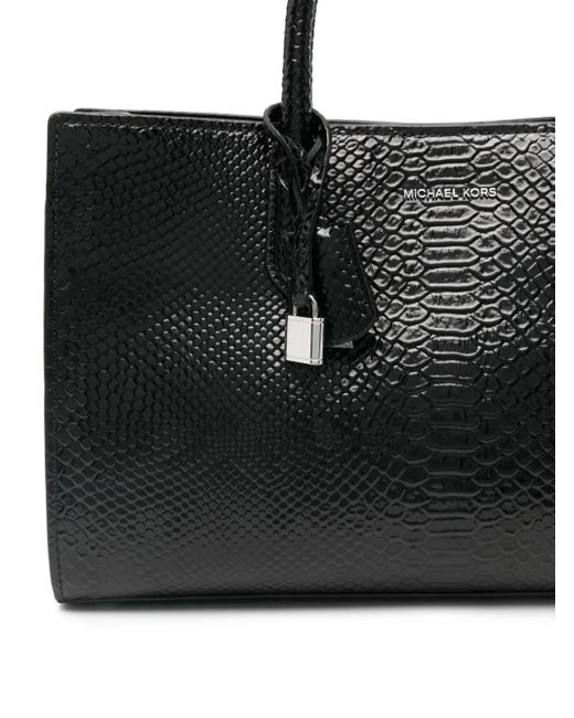 Borsa Tote Scarlett Con Effetto Serpente di Michael Kors in Black