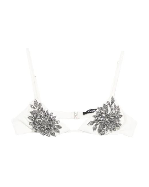 Amen Verfraaide Top in het Metallic