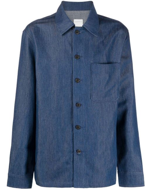 Sandro Overhemd Met Logopatch in het Blue voor heren