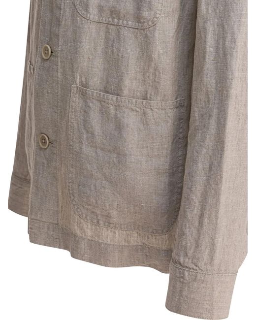 Alex Mill Gray Work Linen Shirt Jacket for men