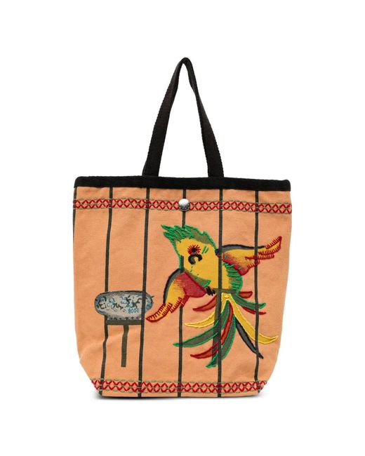 Bode Orange Small Cockatoo Tote Bag