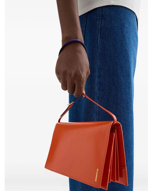 Jil Sander Red File Small Shoulder Bag