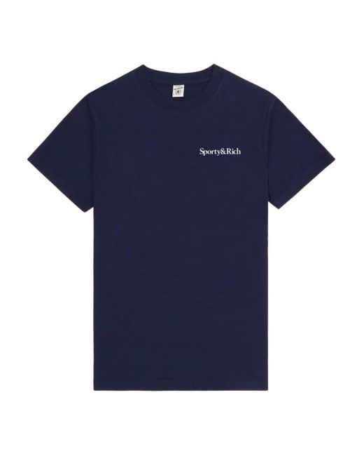 Sporty & Rich Blue Cotton T-Shirt