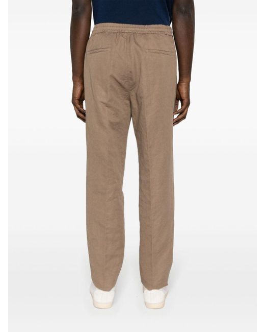 Brunello Cucinelli Natural Linen And Cotton Blend Leisure Trousers for men