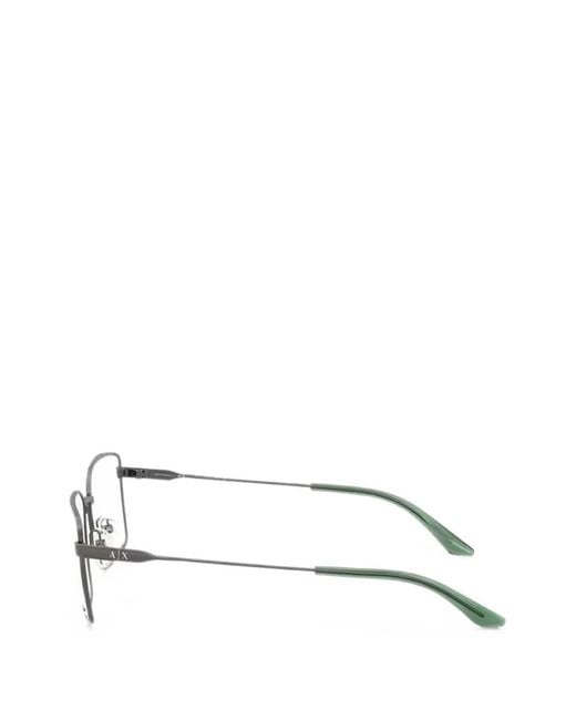 ARMANI EXCHANGE White Matte Rectangle-Frame Glasses