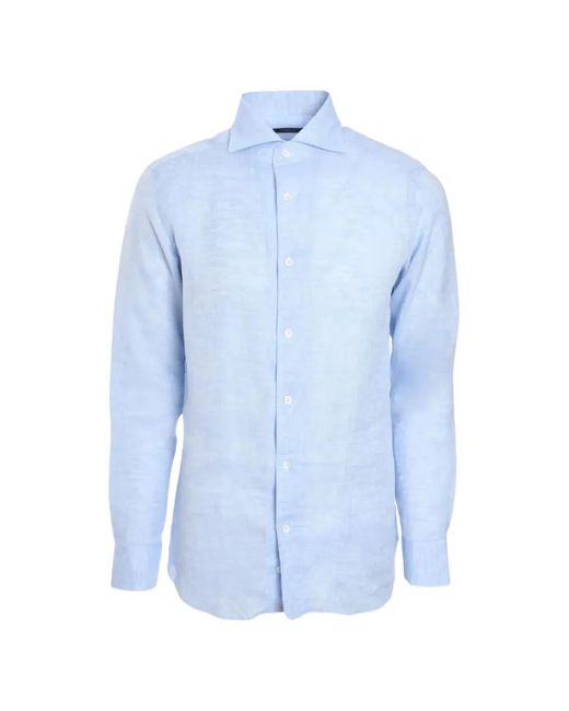 Tombolini Blue Chemise À Col Italien for men