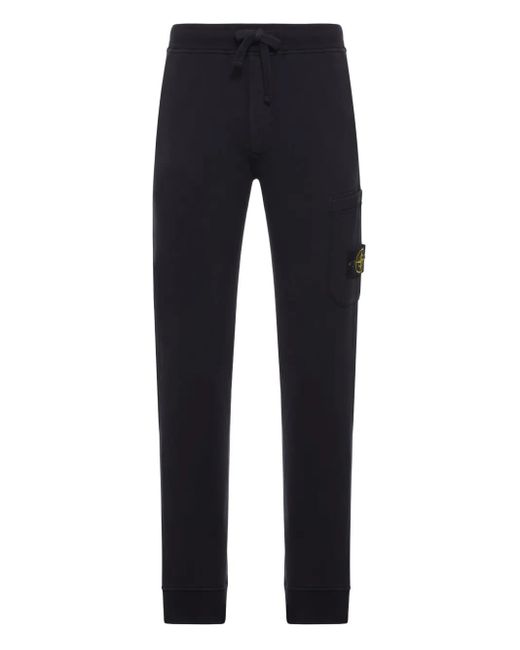 Stone Island Blue Patch-Pocket Cotton Track Pants for men