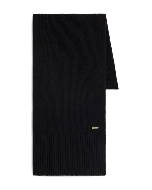 Woolrich Black Gerippter Kaschmirschal