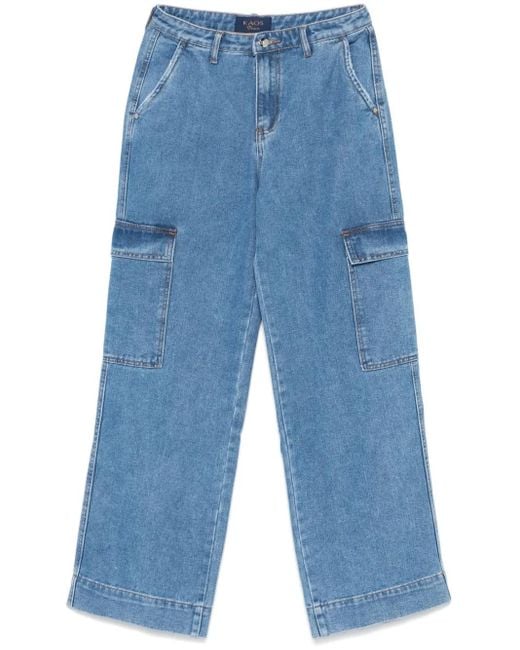 Kaos ストレート カーゴジーンズ Blue