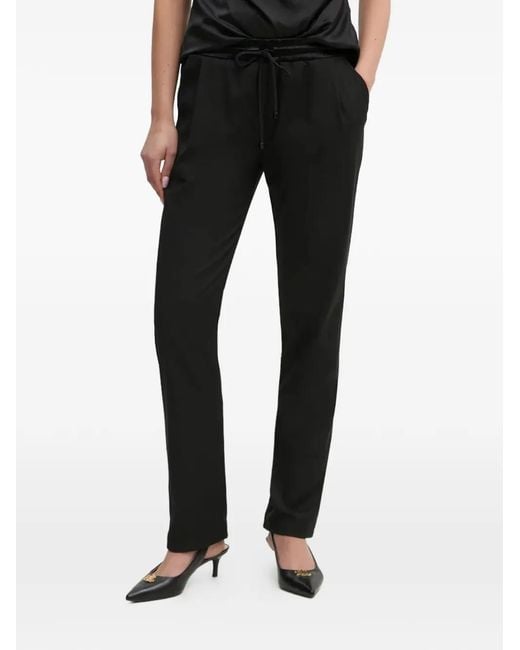 La Petite Francaise Black Parental Drawstring-Waistband Trousers