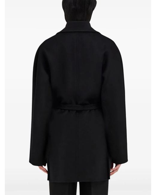 Ferragamo Black Double-Breasted Coat