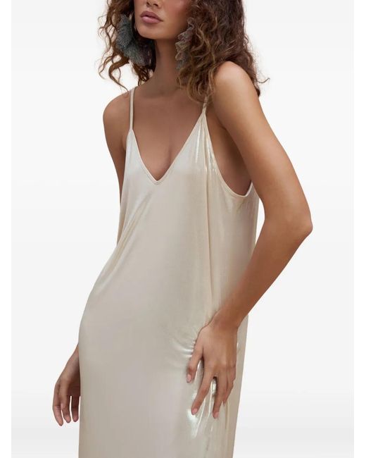 SANA OSMANI Natural Illo Slip Midi Dress