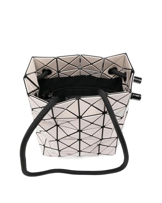 Issey Miyake White Geometric-Panel Shoulder Bag