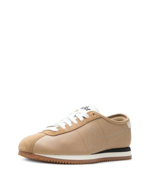 Nike White Cortez Perforated-Logo Leather Sneakers