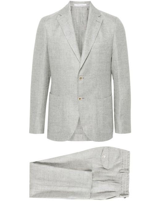 Eleventy Gray Interwoven Mélange Suit for men