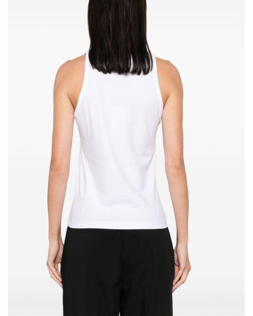 Herskind White Linea Logo-embroidered Tank Top