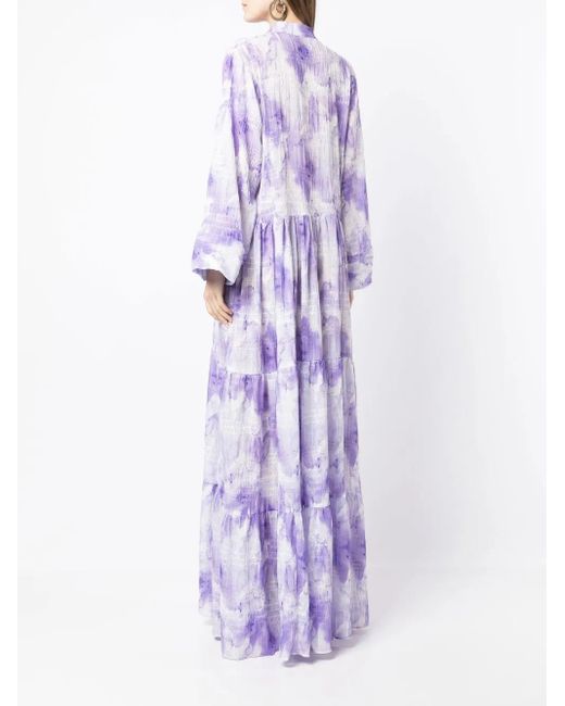 Bambah Purple Gardenia Maxi Dress