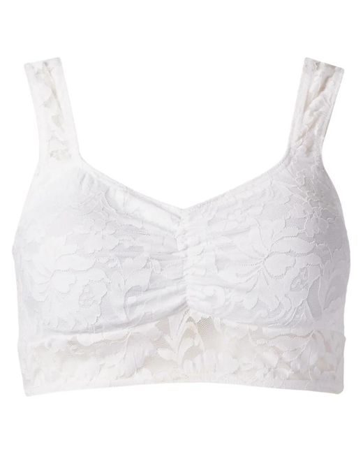 Amir Slama White Lace-Design T-Shirt Bra