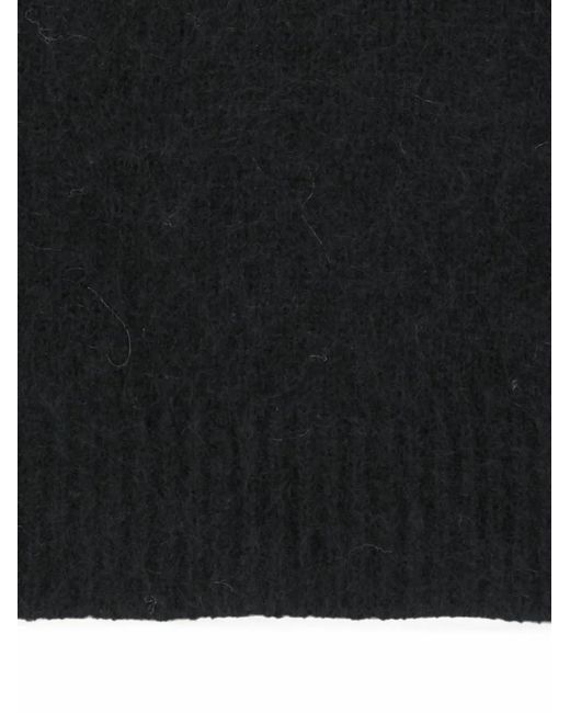 Amomento Black Brushed Mock-Neck Sweater