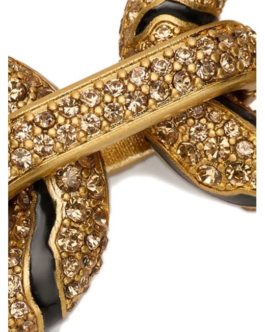 Roberto Cavalli Metallic Crystal-Embellished Tiger-Stripe Necklace