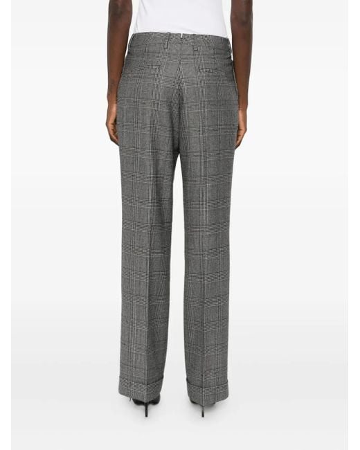 Berwich Gray Pleated Checked Trousers