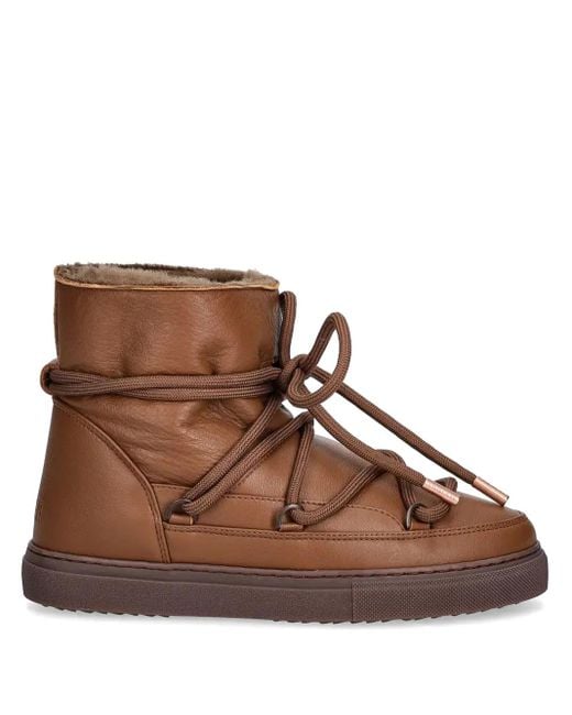 Inuikii Brown Leather Lace-Up Boots