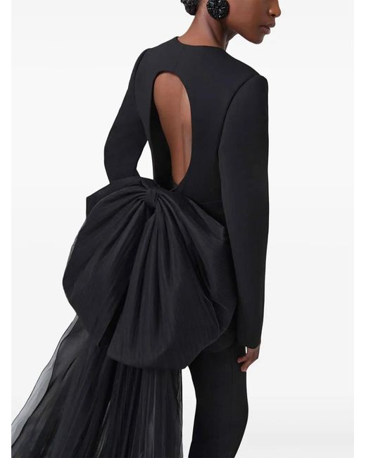 Carolina Herrera Black Tulle Bow-Embellished Jacket