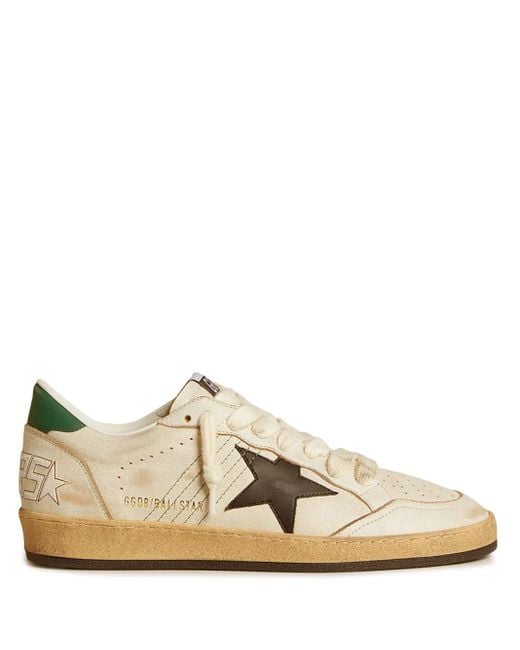 Golden Goose Deluxe Brand White Ball Star Trainers With Leather Star And Leather Heels Tab for men