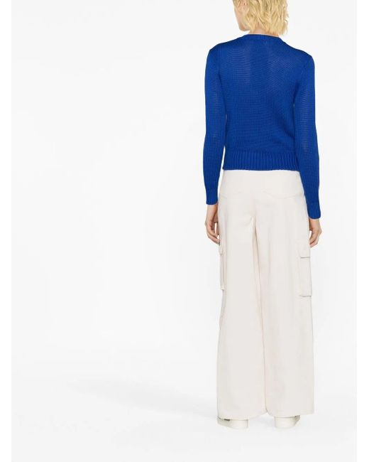 Polo Ralph Lauren Blue Chunky Ribbed Knit Sweater