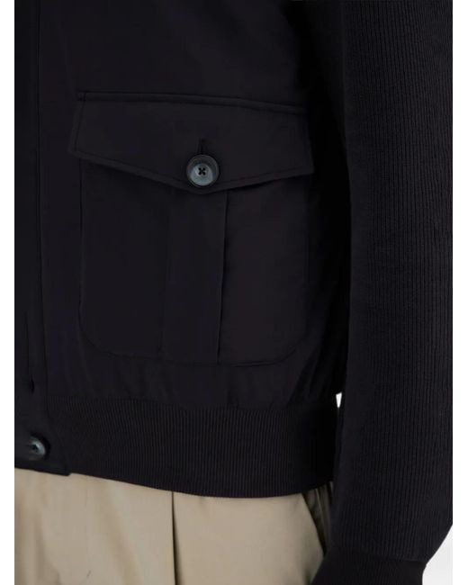 Herno Blue Button-Fastening Padded Jacket for men