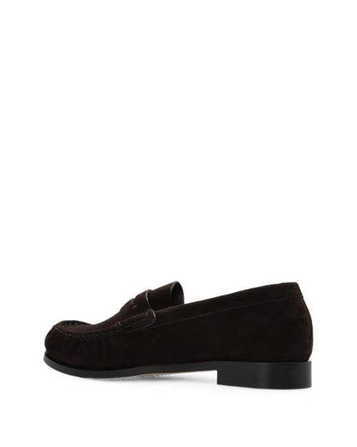 Max Mara Black Leather Loafers