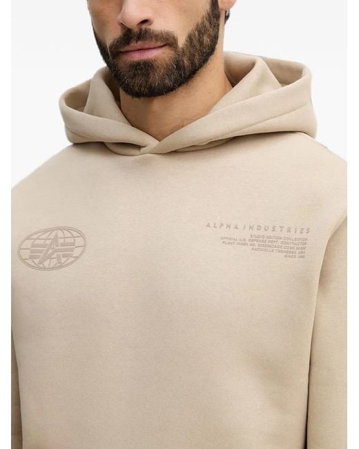 Alpha Industries Natural World Logo Pouch-Pocket Hoodie for men