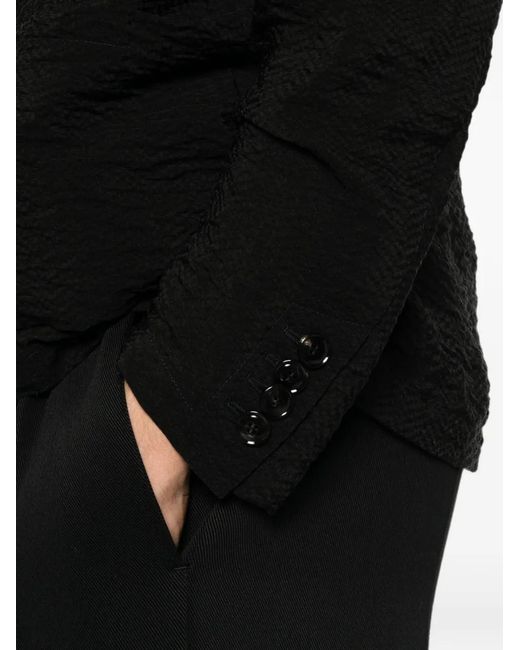 Giorgio Armani Black Textured Single-Breasted Blazer for men