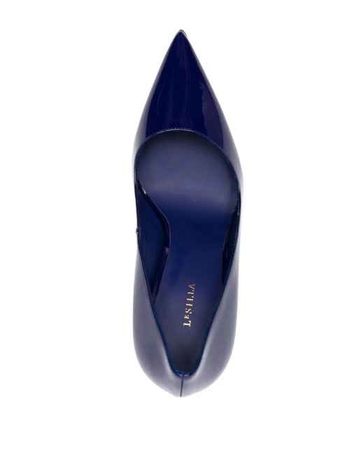 Le Silla Blue 125Mm Eva Patent Leather Pumps