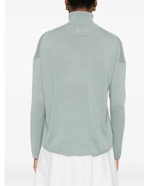 Allude Green Turtleneck Long-Sleeve Sweater