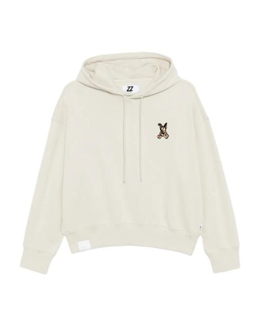 Izzue White Logo-Embroidered Hoodie