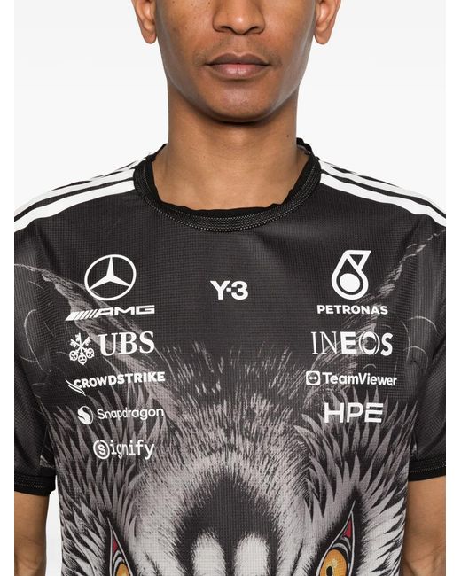 Y-3 Black X Mercedes-Amg Petronas F1 Round-Neck T-Shirt for men